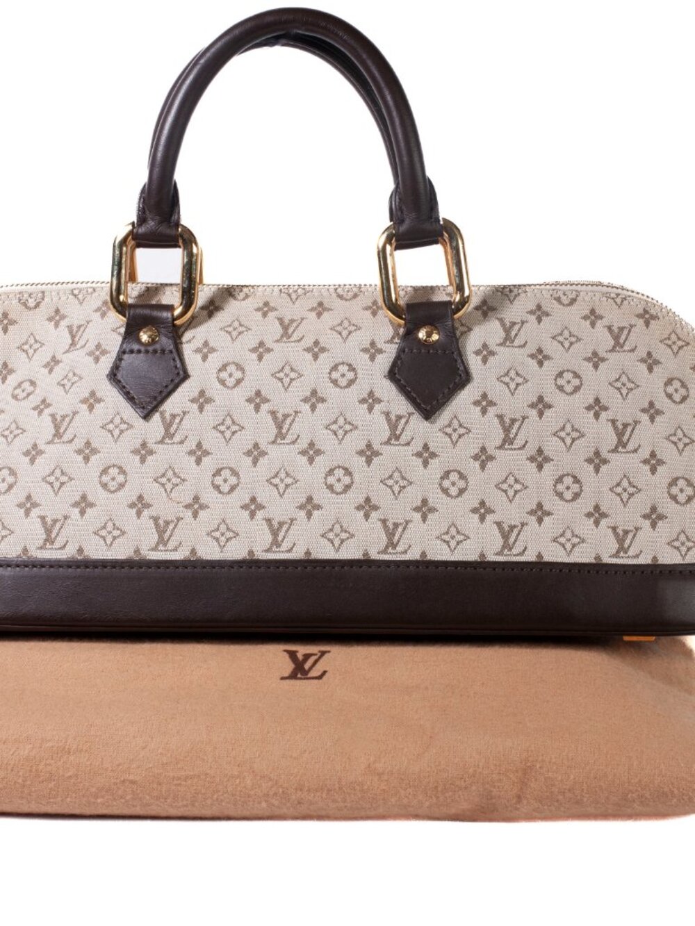 Authentic Louis Vuitton Mini Monogram Alma Long Kaki